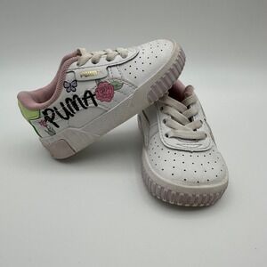 Puma Cali Star In Bloom Toddler 5C White Pink Floral Butterfly Sneakers